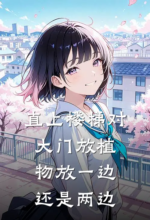 直上楼梯对大门放植物放一边还是两边